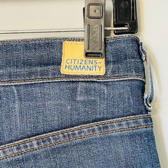 Citizens of Humanity High Rise Cropped Flare Jean Raw Hem Medium Wash Size 26 - Picture 6 of 11